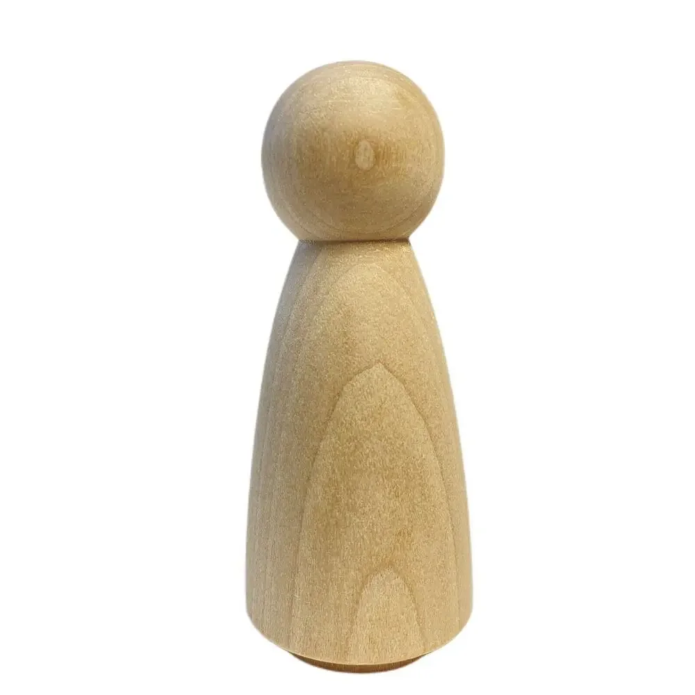 10pcs 3 1/2” Wooden Female Angel Bride Peg Doll DIY Craft Wedding Cake Topper